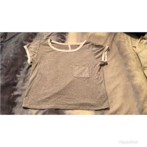 gray shirt with pocket